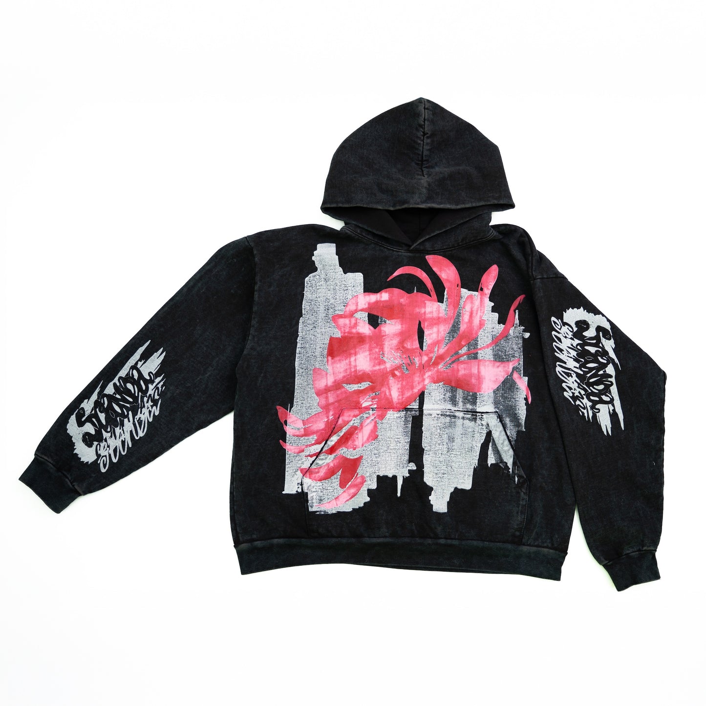 Hoodie Peonía acid wash x Scanda