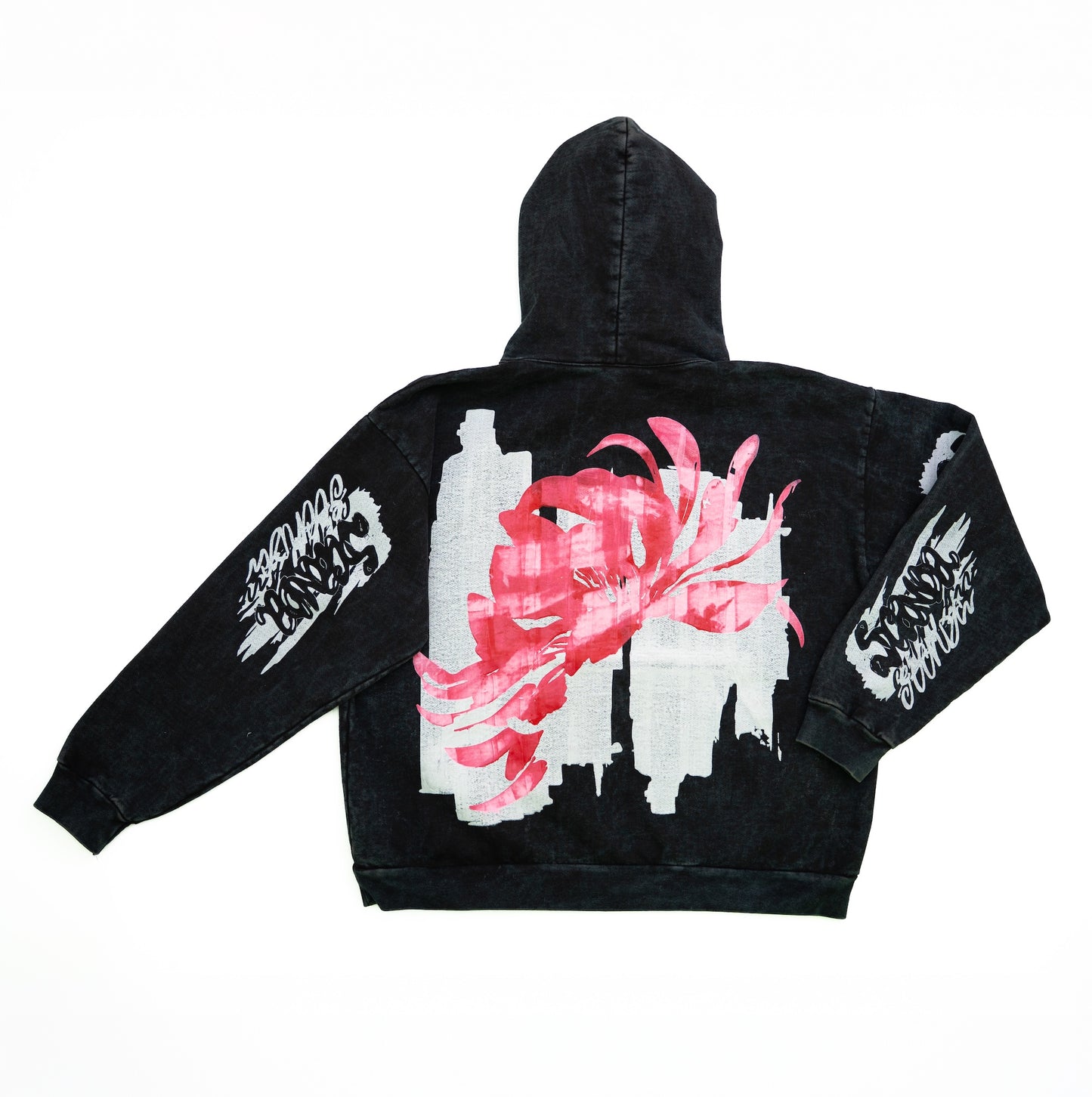 Hoodie Peonía acid wash x Scanda