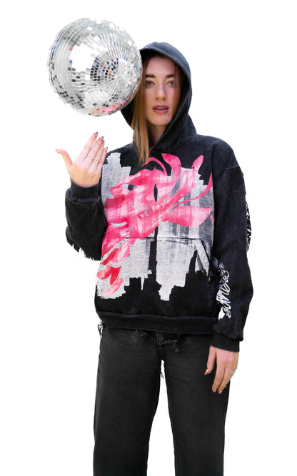 Hoodie Peonía acid wash x Scanda