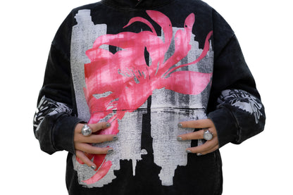 Hoodie Peonía acid wash x Scanda