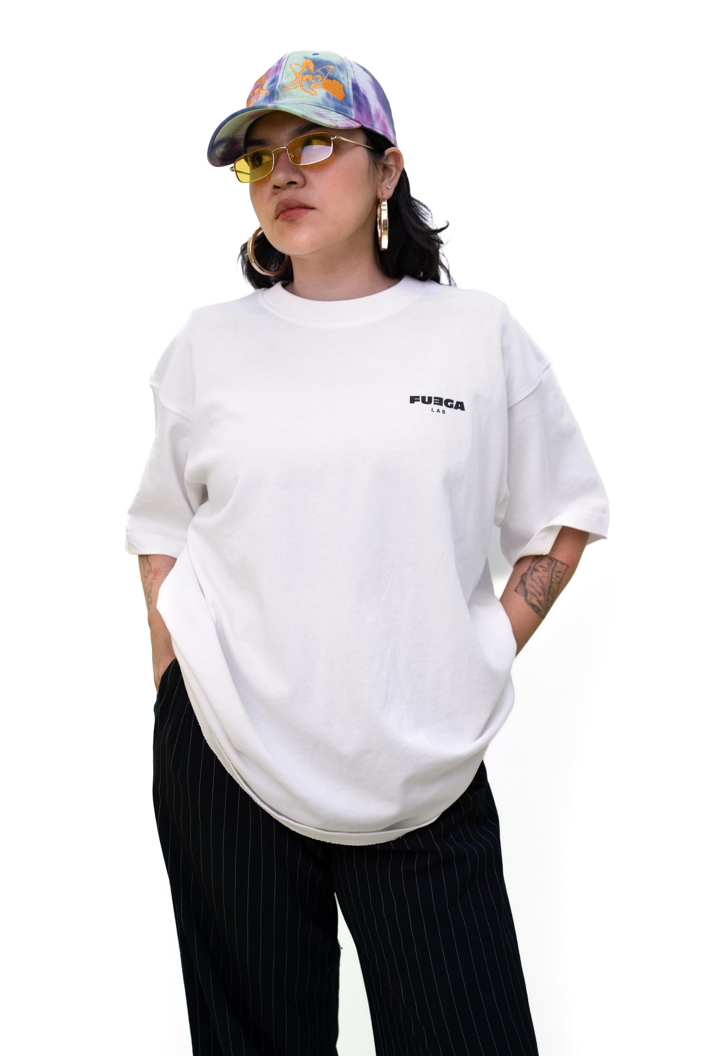 T Shirt Fuega blanca oversized